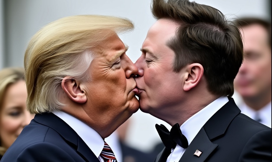 Donald Trump Elon Musk kisses