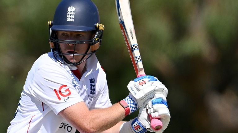 Ollie Pope scored a half-century for England on the second day of their Ashes warm-up match against the England Lions