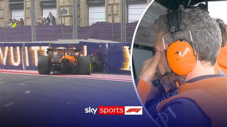 McLaren's Oscar Piastri had a disastrous first lap at the Azerbaijan Grand Prix when he crashed out of the race after hitting the wall.