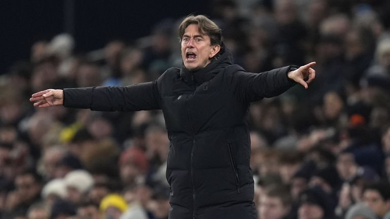 Thomas Frank follows as his Tottenham side lost 2-1 to Aston Villa