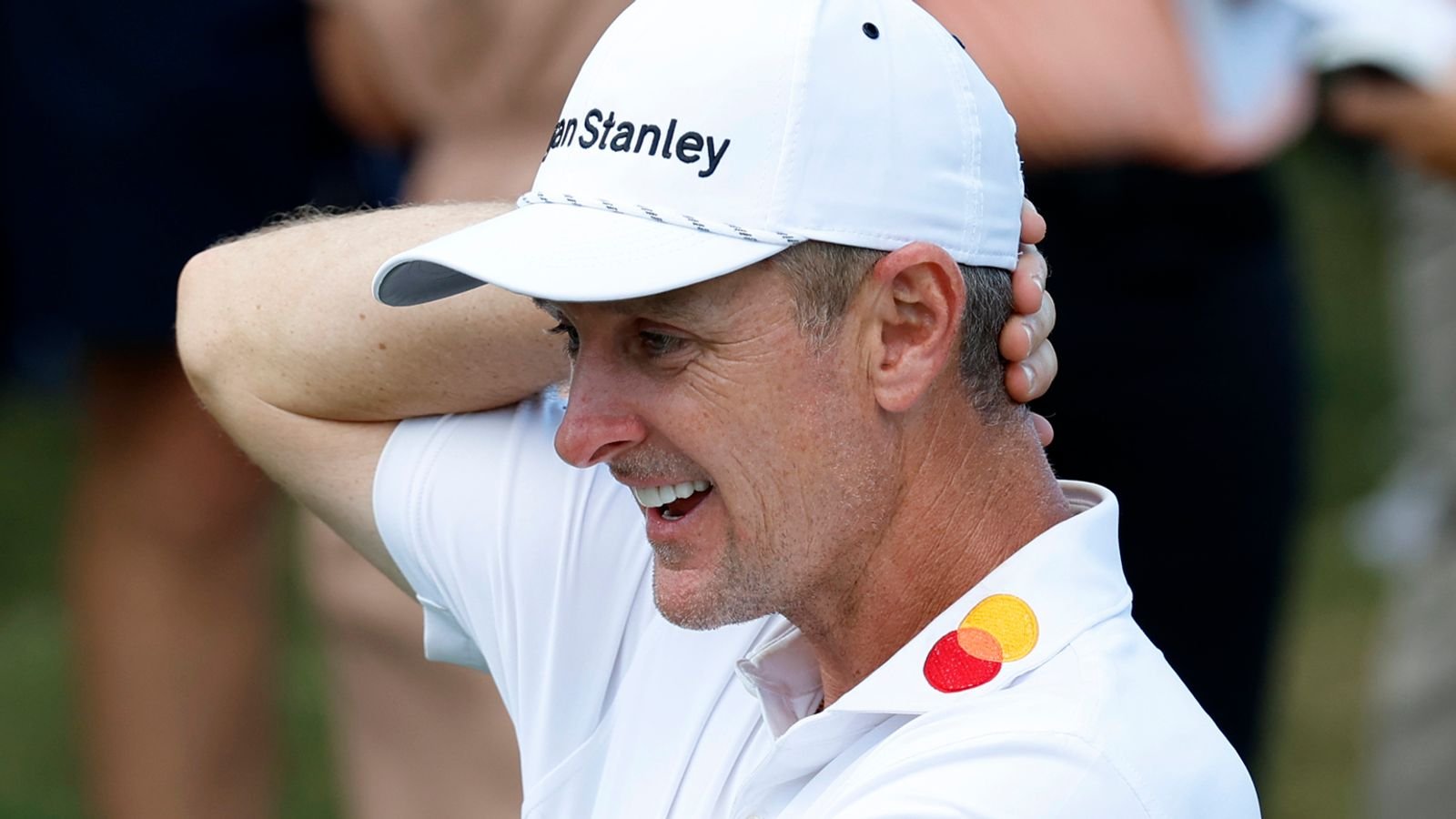 Justin Rose celebrates winning the FedEx St Jude Championship