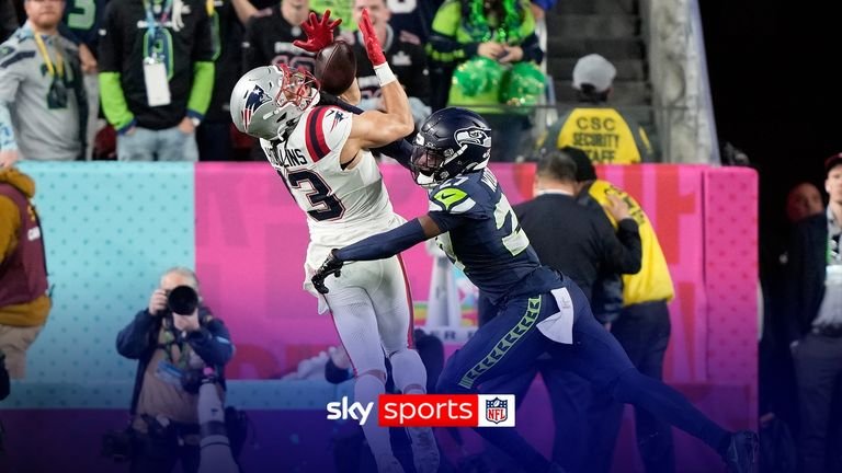 New England quarterback Drake Maye somehow found Mack Hollins for a 35-yard touchdown, giving the Patriots late hope for a comeback.