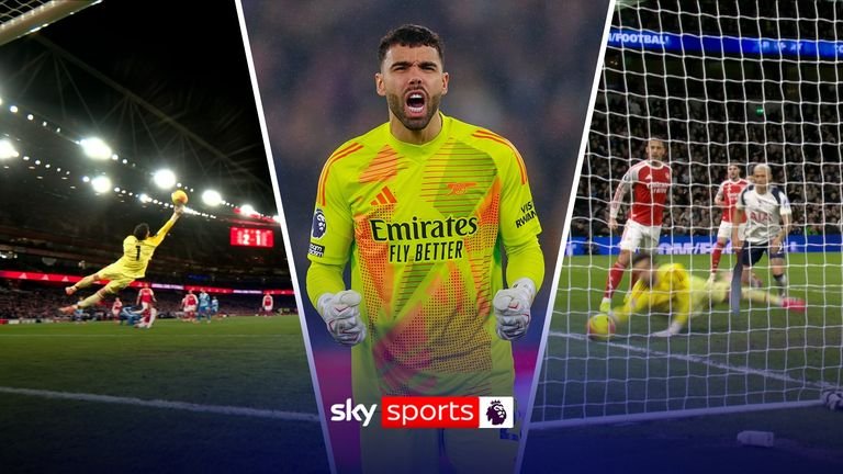 Relive some of David Raya's best saves for Arsenal this season in the Premier League.