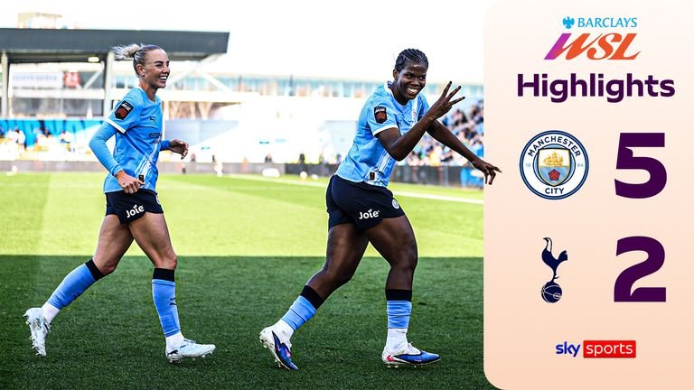 Highlights from the Women's Super League match between Manchester City and Tottenham Hotspur.
