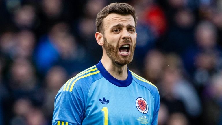 Angus Gunn started Scotland's Nations League and World Cup qualifying campaigns before the injury