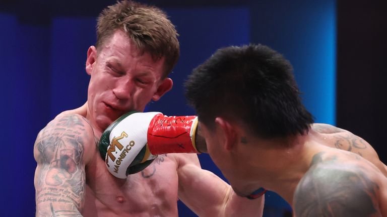 Mark Magsayo takes a beating against Fearfal McCrory in Zuffa 05