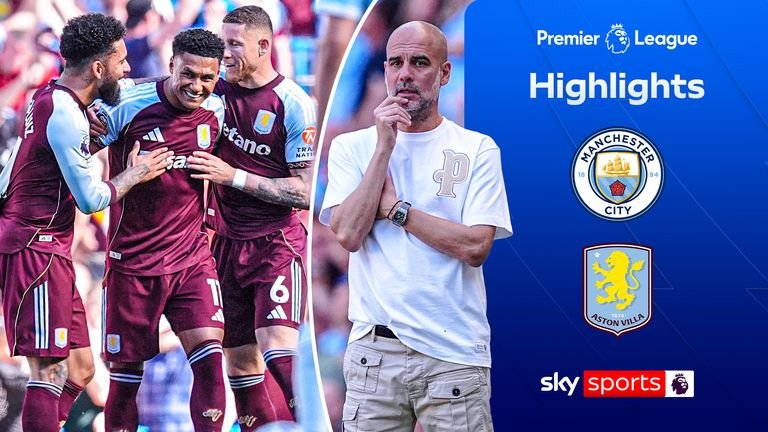 Highlights from the Premier League match between Aston Villa and Manchester City.