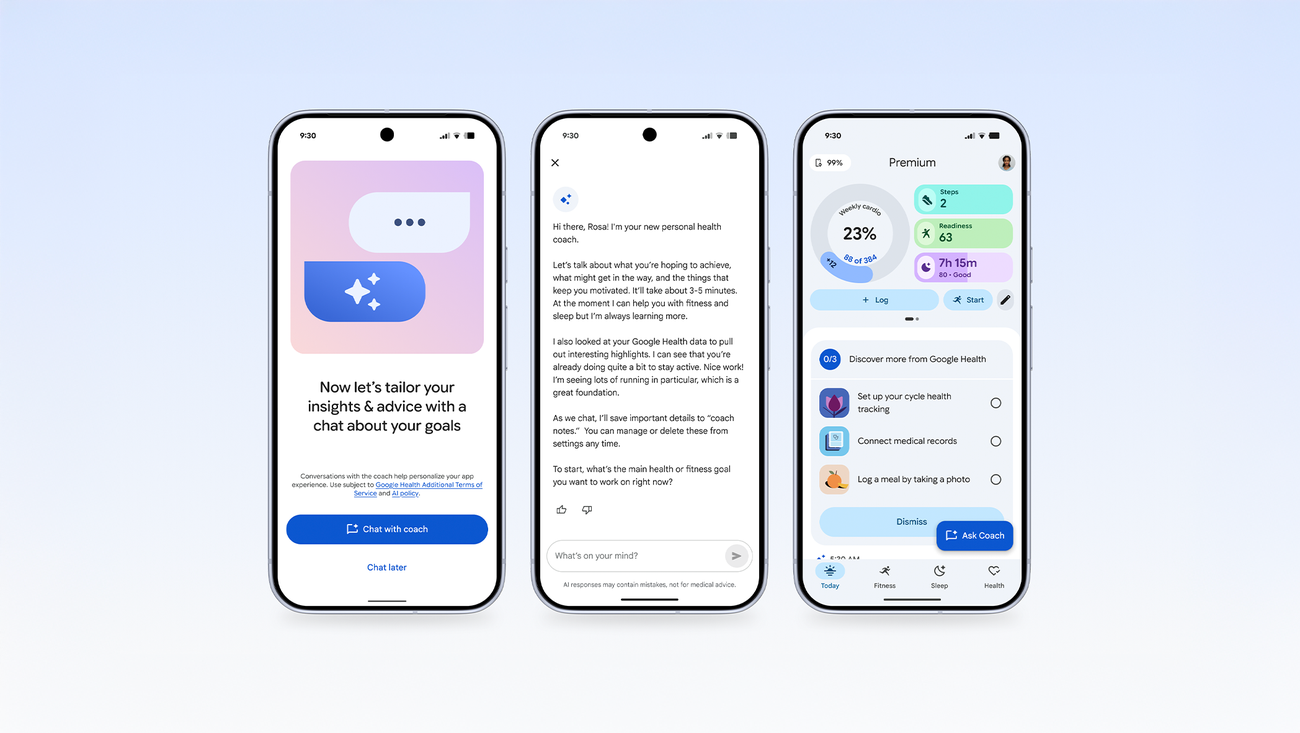 Google Health Coach is now available for Premium users