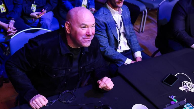 Zuffa Boxing's Dana White in the lead-up to the action at The Bournemouth International Centre. (Photo: Ed Mulholland/Zuffa Boxing)