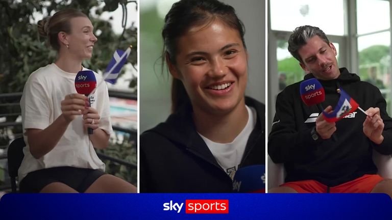 Tennis stars took part in a fun World Cup warm-up, each drawing a random national flag to decide which team they will support.