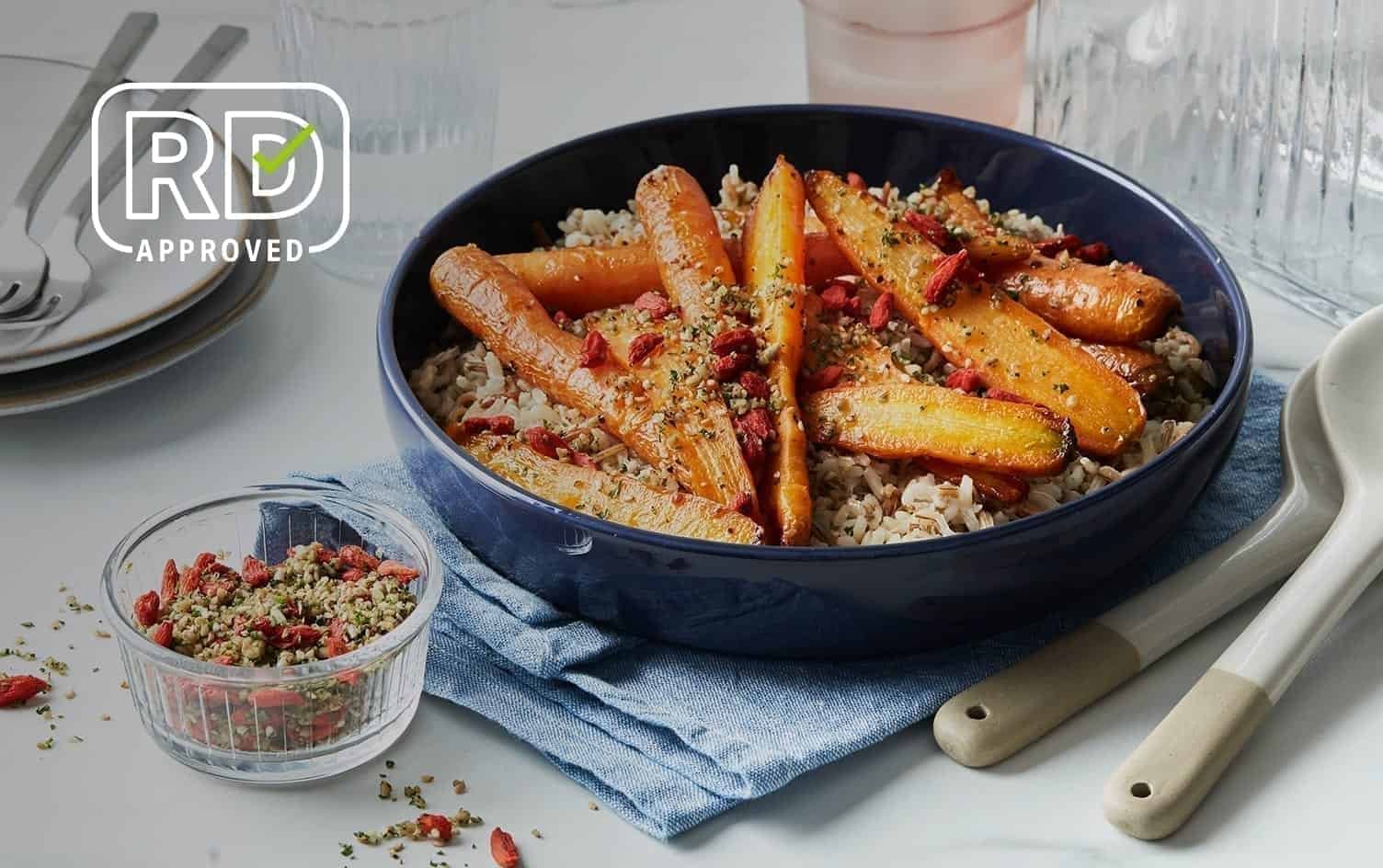 Roasted Carrot Salad Over Wild Rice