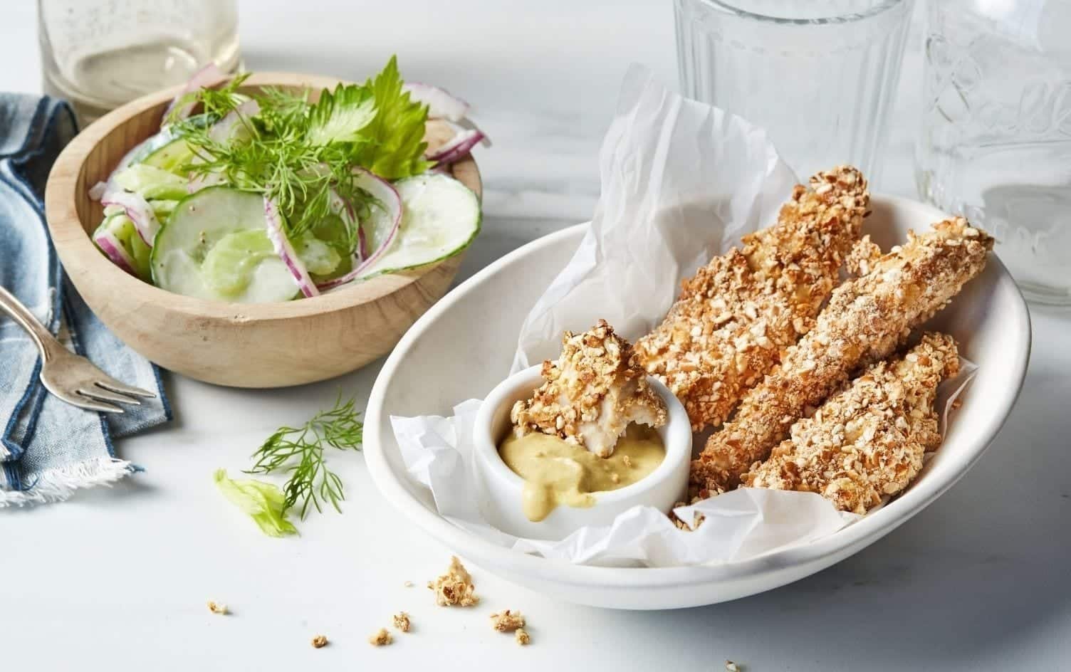 Pretzel-Crusted Chicken Strips